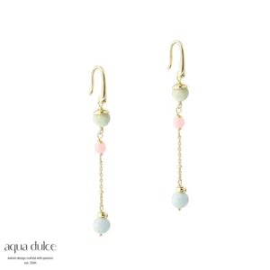 MORGANITE DREAM LONG øreringe forgyldt - Aqua Dulce