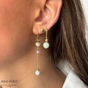MORGANITE DREAM LONG øreringe forgyldt - Aqua Dulce