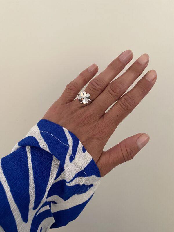 Firkløver ring i sølv 12mm - Guld & Sølv Design 2063/2 - Image 2