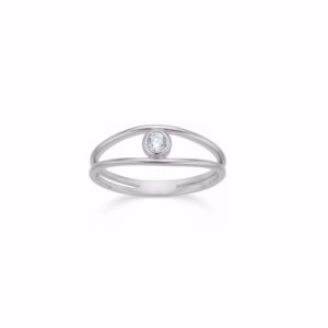 trådring i sølv med klar zirkonia sten