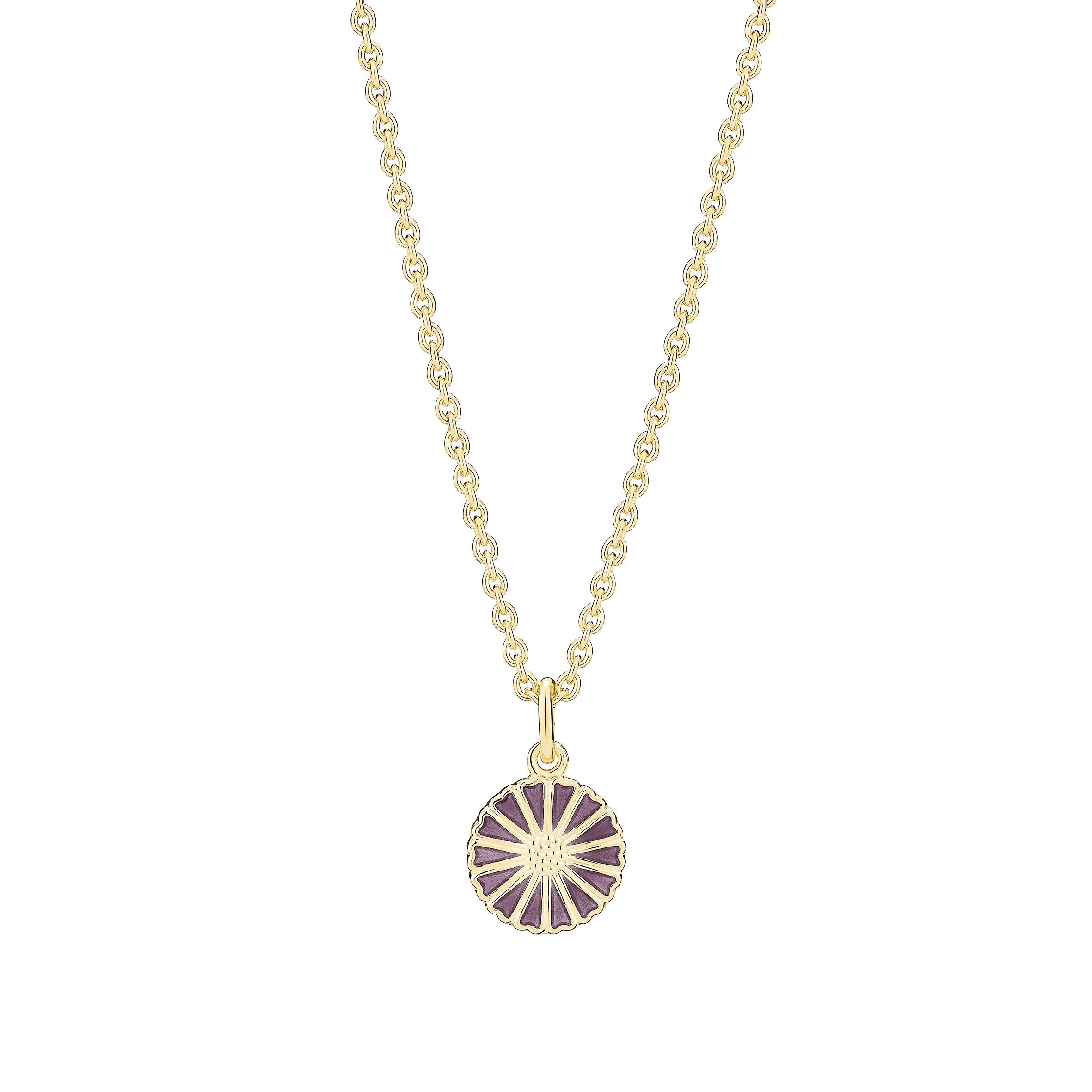 Lund Copenhagen halskæde med lilla marguerit blomst