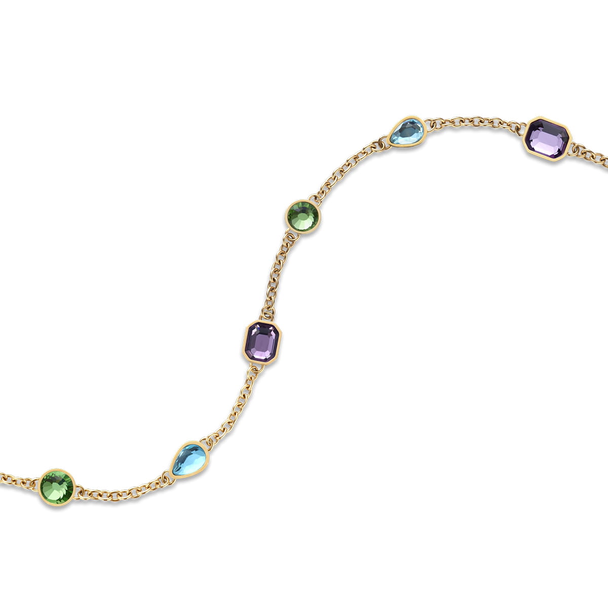 Bering - Arctic Symphony armbånd multi krystal - Guld PVD stål - Billede 2