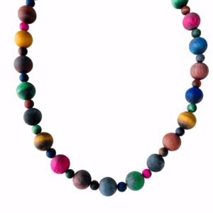 Halskæde med flerfarvet tigerøjesten - 81019/45