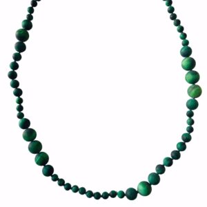 Halskæde med grønne tigerøjesten 90cm - 81022/90