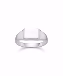 herre plade/signet ring med retangulær top. i 925 sterling sølv