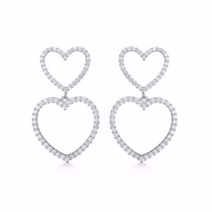 Hjerte øreringe VIOLA i sølv - Seville Jewelry 11613