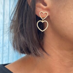 Hjerte øreringe VIOLA forgyldt sølv - Seville Jewelry 11613/F