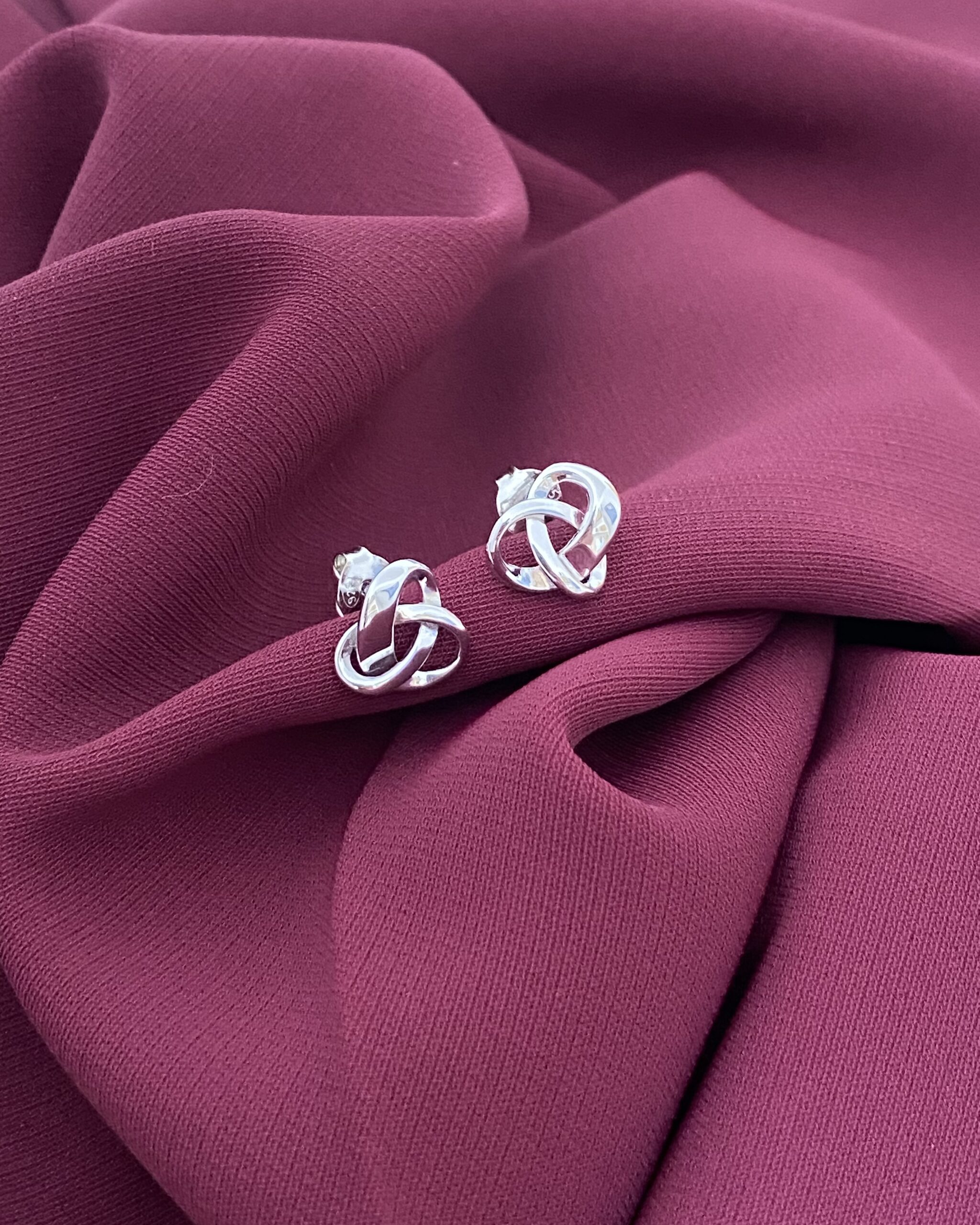 Sølv øreringe med knude design - 2062/1 - Billede 2