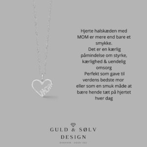 Halskæde med MOM hjerte vedhæng i sølv - 2066/3