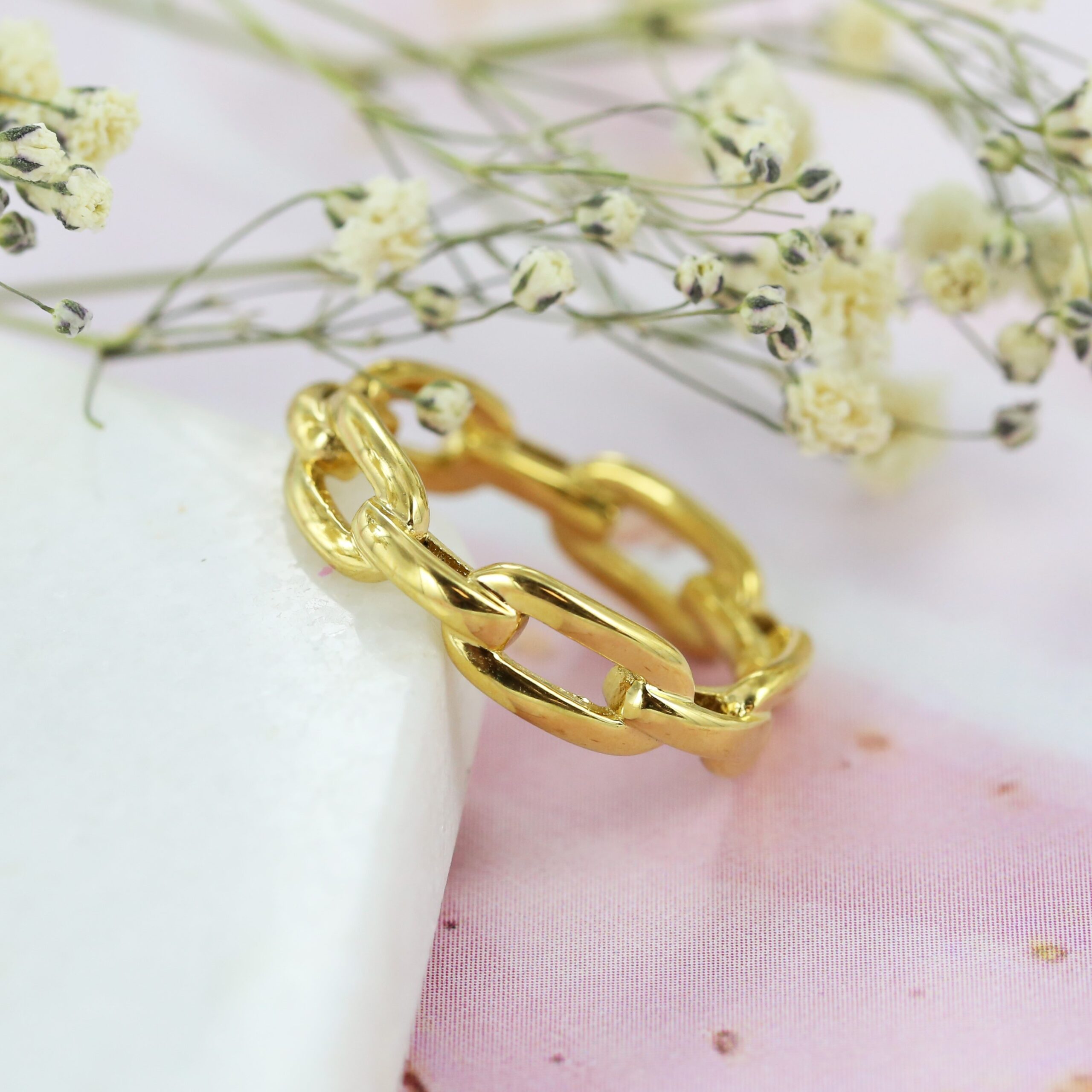 Link ring - Rustfrit Stål PVD Guldbelægning - Billede 2