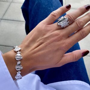 Sophia Big rustik sølv ring - 2676