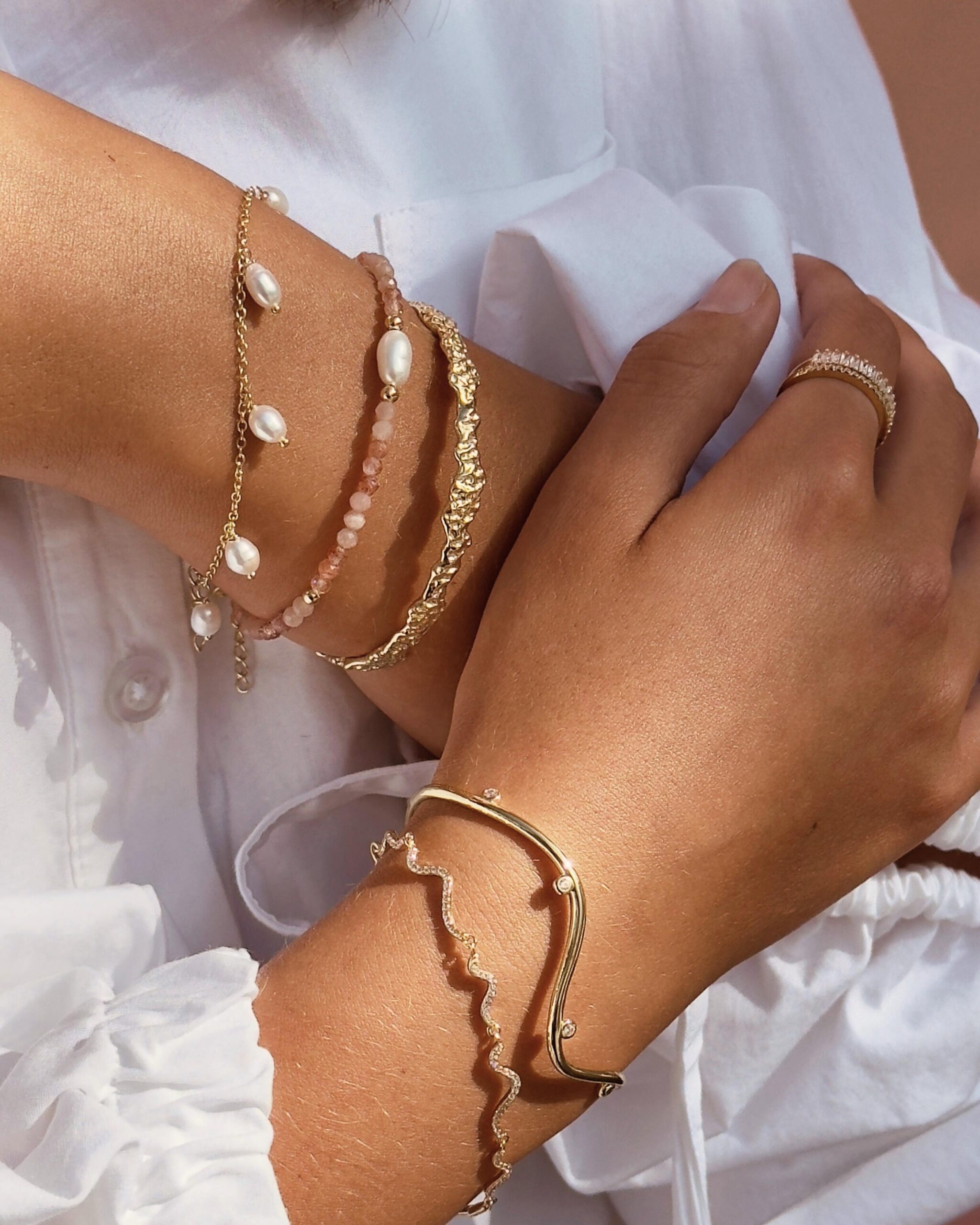 WAVY armring i forgyldt sølv - Aqua Dulce 6218 - Billede 2