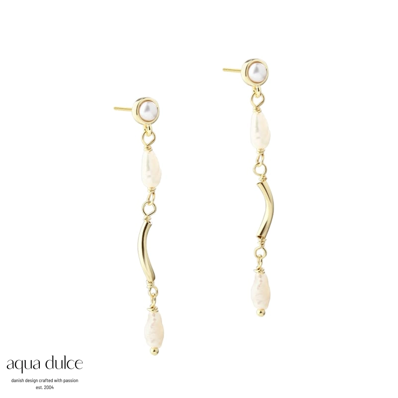 Alura øreringe forgyldt sølv - Aqua Dulce 6323
