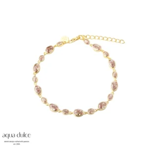 Champella Oval armbånd i forgyldt sølv - Aqua Dulce 6488