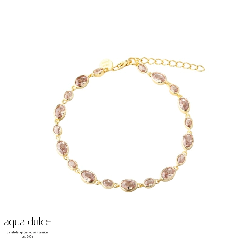 Champella Oval armbånd i forgyldt sølv - Aqua Dulce 6488