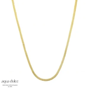 Flata halskæde i forgyldt sølv - Aqua Dulce 6278