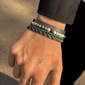 åben armring i vintage stål til mænd