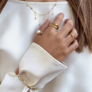 LUMI halskæde forgyldt sølv - Aqua Dulce 6452