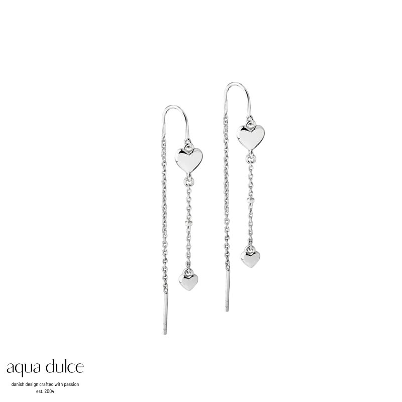 Karla hjerte øreringe i sølv - Aqua Dulce 6423