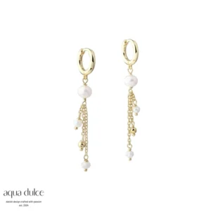 Lunella hoops med kæder & perler - Aqua Dulce 6530