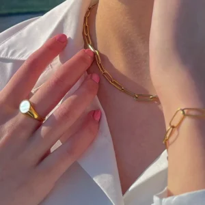 signet ring med perlemor