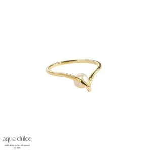 SELA perle ring forgyldt sølv - Aqua Dulce 6638