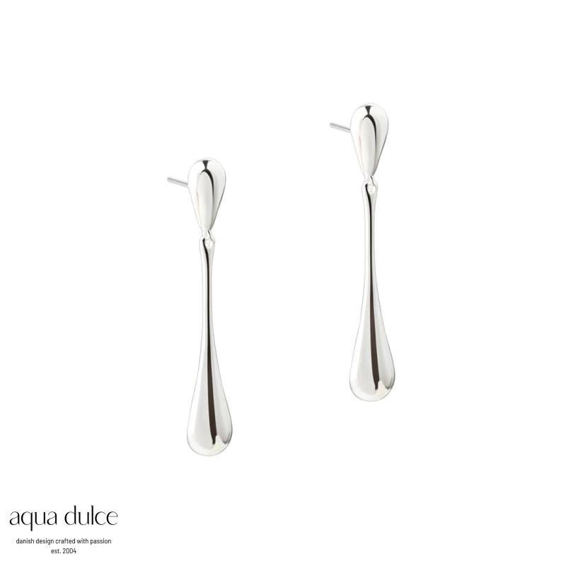 Shiny New Big Drop øreringe i sølv - Aqua Dulce 6459