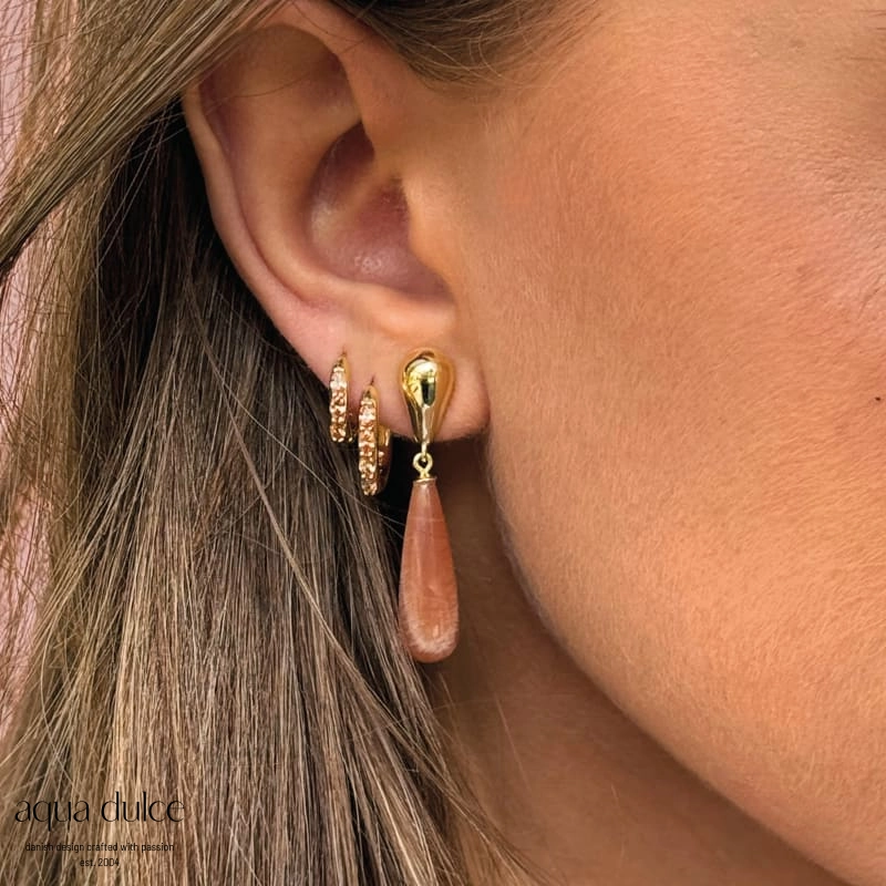 Sunella long drop sunstone øreringe - Aqua Dulce 6456 - Billede 2