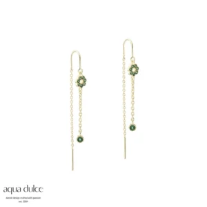 Verde ørekæder med grønne blomster - Aqua Dulce 6546