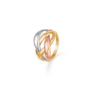 3 farvet guldring 8kt guld - 6412/08