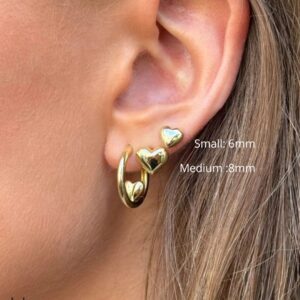 Karla Medium 8mm hjerte øreringe - Aqua Dulce 6418