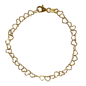 Forgyldt sølv armbånd med hjerter - Guld & Sølv Design 8815/F