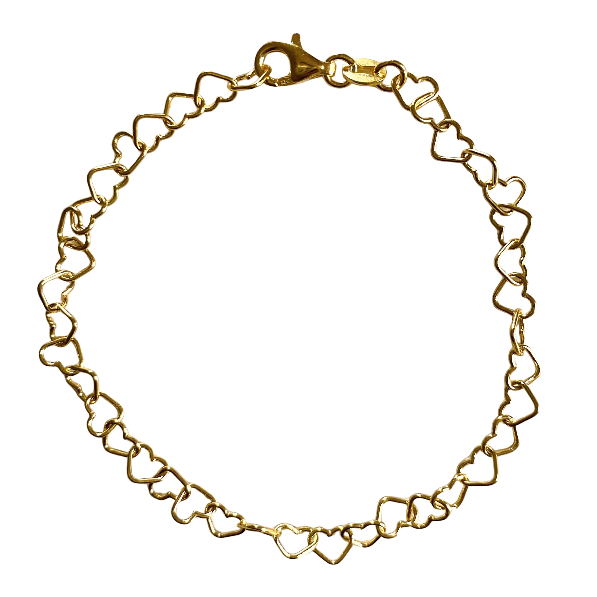 Forgyldt sølv armbånd med hjerter - Guld & Sølv Design 8815/F