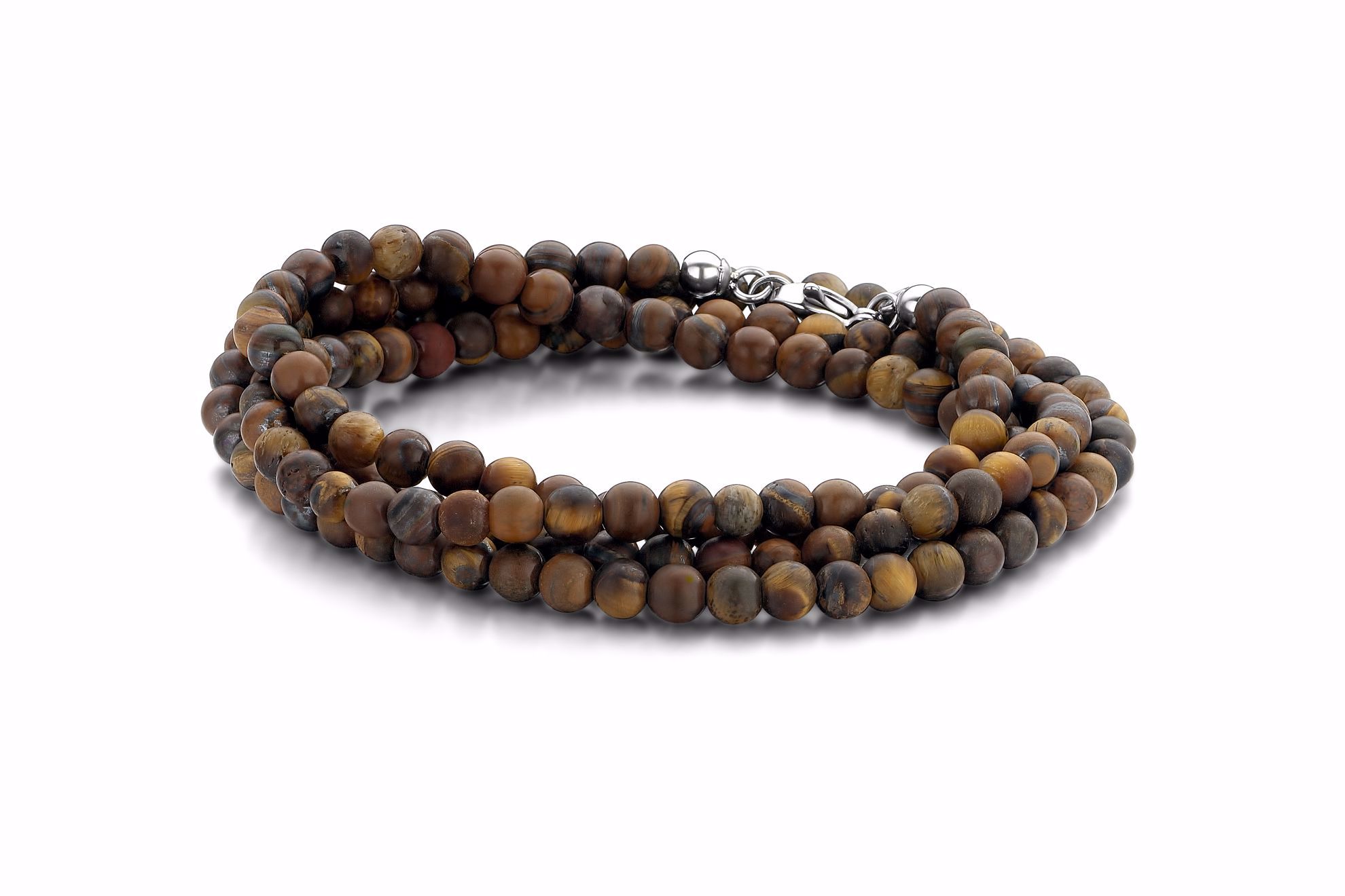 Halskæde til mænd - Mat tigerøjesten 60cm - 7FN-0010 - Billede 3