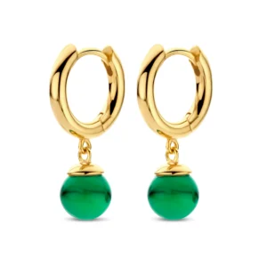 Spirit Icons FIGARO hoop øreringe grøn agat 42182