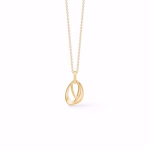 Halskæde med 8kt guldvedhæng og forgyldt kæde