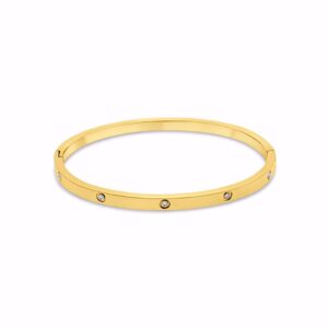 Armring - 4mm flad profil - Guldfarvet stål - CO88