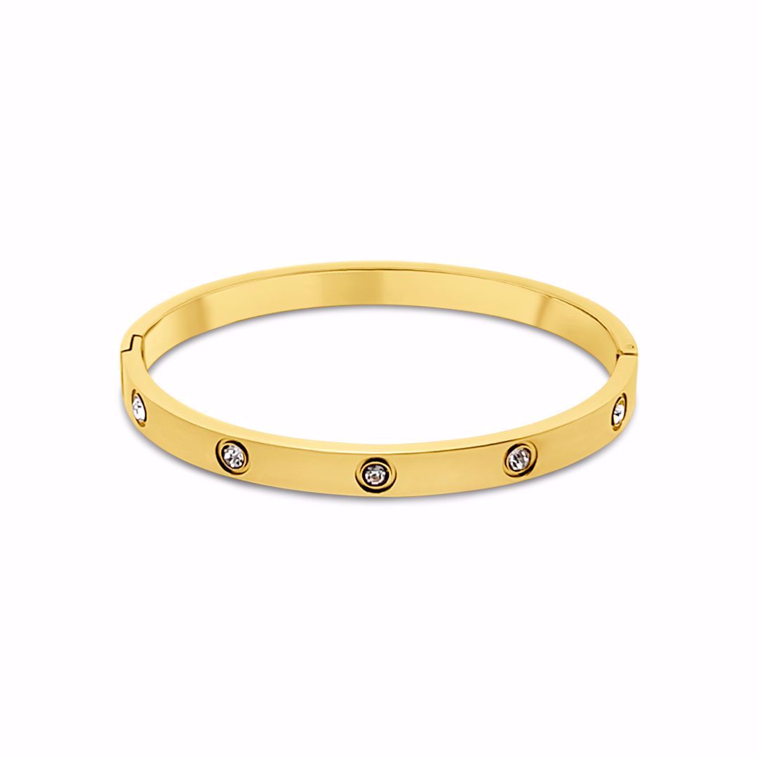 Armring - 6mm flad profil - guldfarvet stål - CO88