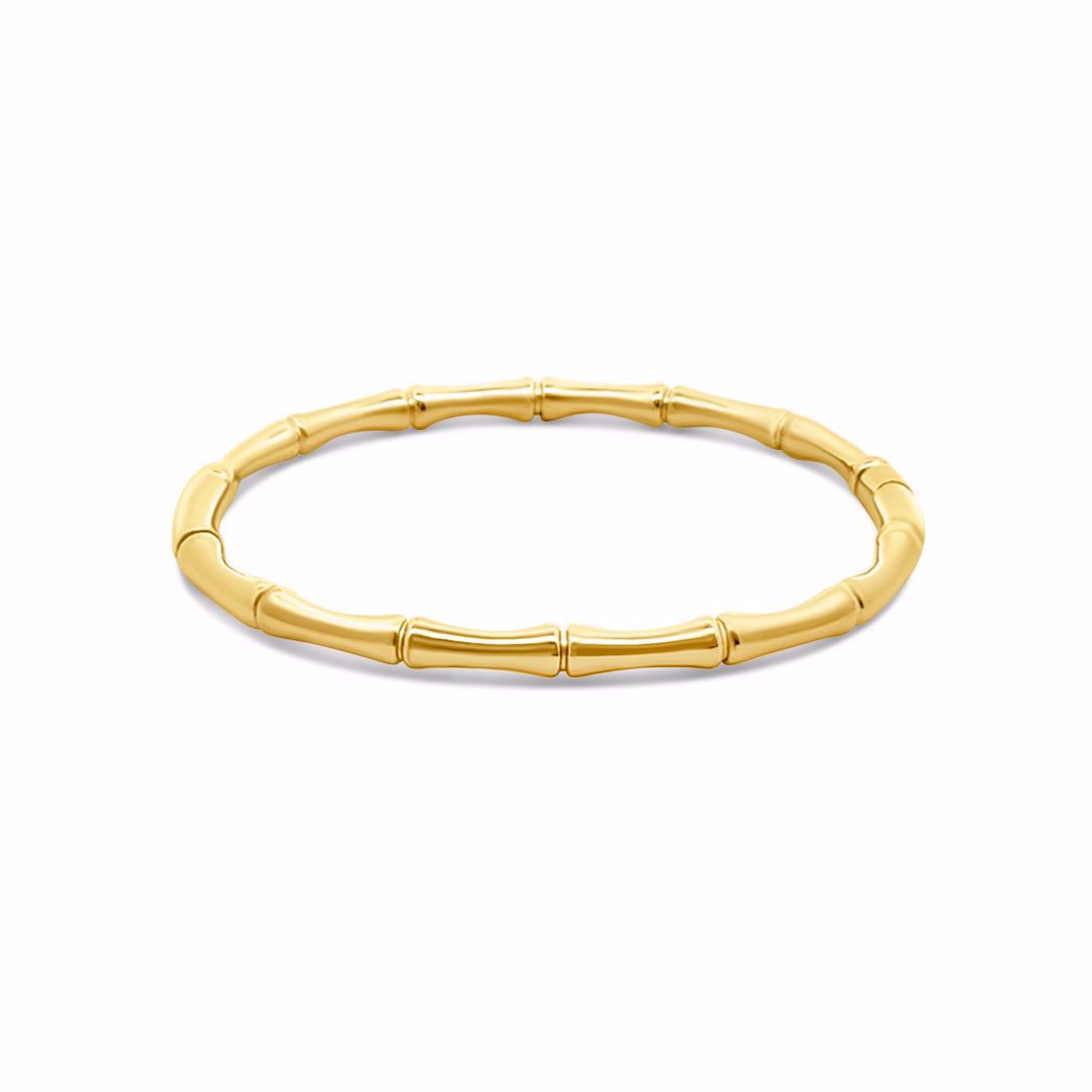 Armring i bambus design - Guldfarvet stål - CO88