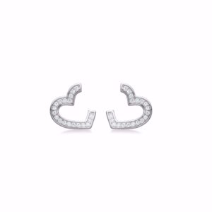 Hjerte sølv øreringe Olivia Small med zirkonia sten - Seville Jewelry