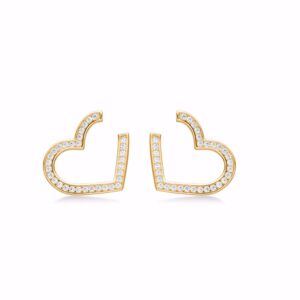 Hjerte øreringe Olivia Big med zirkonia sten - Seville Jewelry