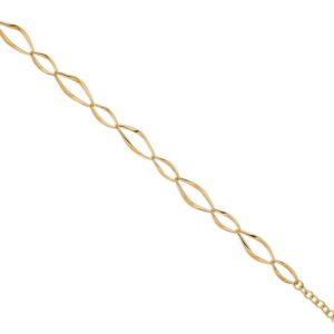 Forgyldt armbånd i 925 sterling sølv med aflange led, længde 20 cm.