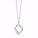 Halskæde i 925 sterling sølv med moderne vedhæng og klar zirkonia. 45 cm kæde fra Guld & Sølv Design.