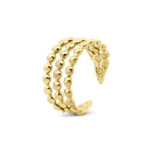 Kugle ring - Rustfrit Stål PVD Guldbelægning - Onesize