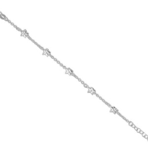 Børnearmbånd i sølv med blomster - 81006