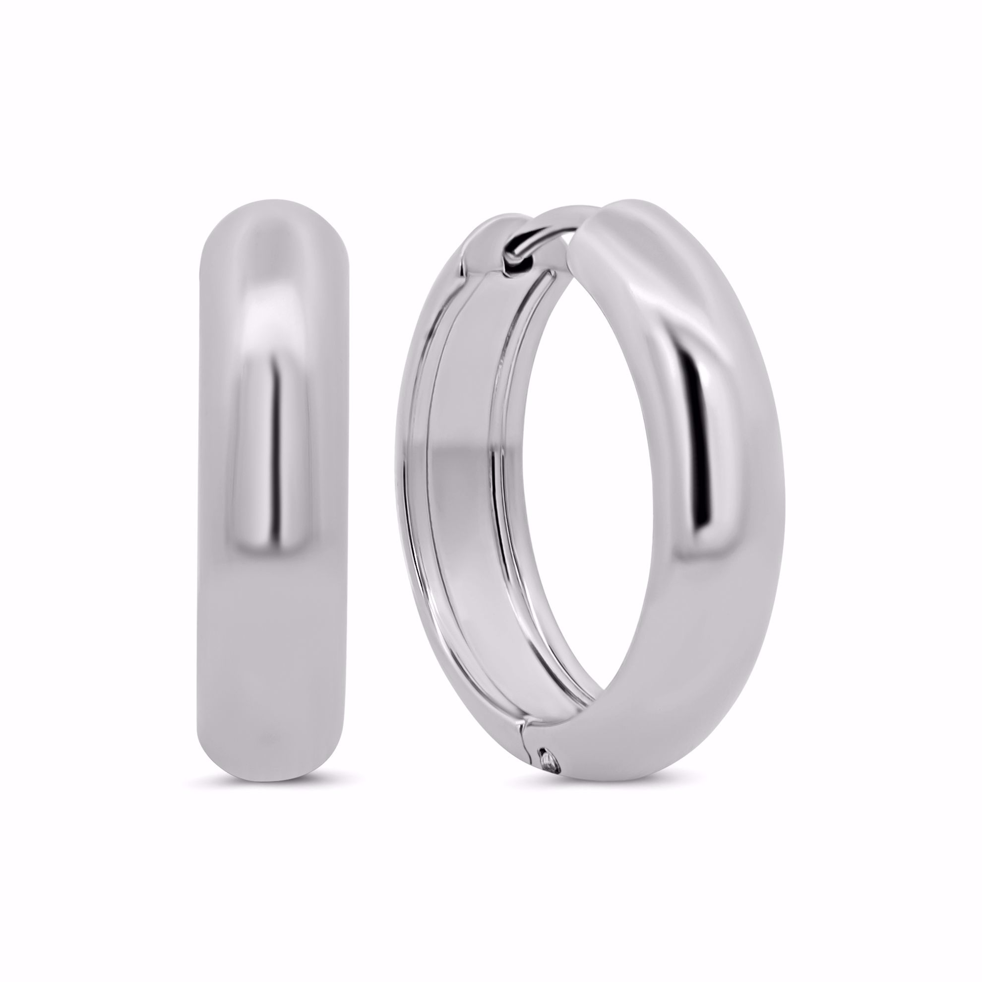 Blankpolerede hoops i rustfrit stål.