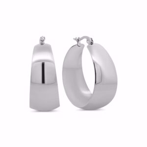 Blankpolerede hoops i rustfrit stål, 30 mm.