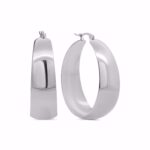 Blankpolerede chunky hoops i rustfrit stål, 40 mm.