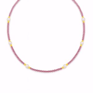 Halskæde med turmalin og perle fra CO88.