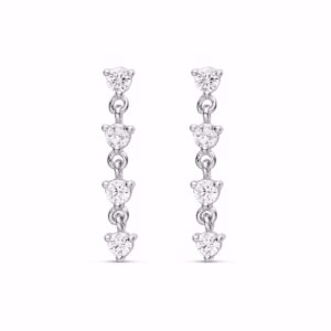 Sølv hænge øreringe med zirkonia – 1,8 cm – Seville Jewelry